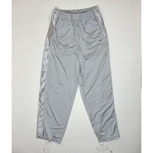 Vintage Nike Track Pants Mens XXL Gray Snap Off Button Swoosh Y2K Activewear 90s